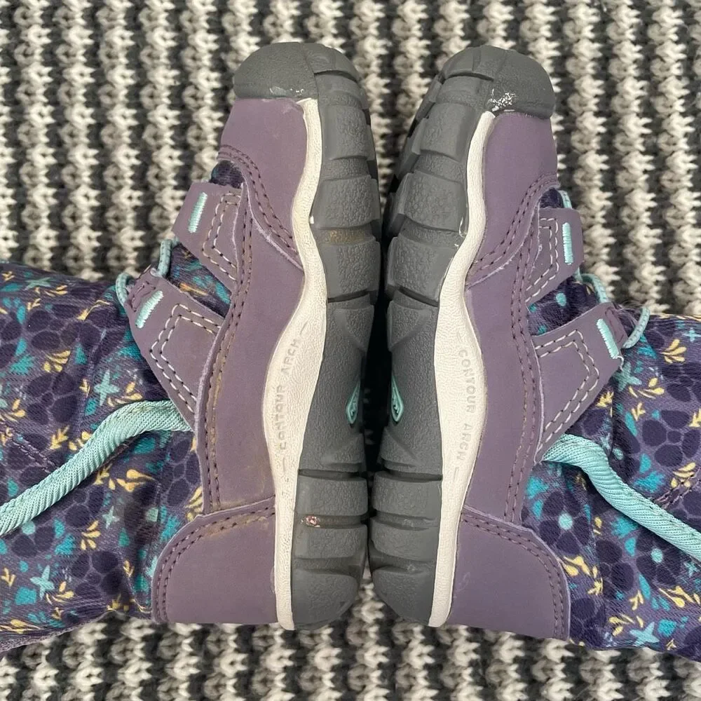 Keen Purple and Teal Floral Kids Winter Boots